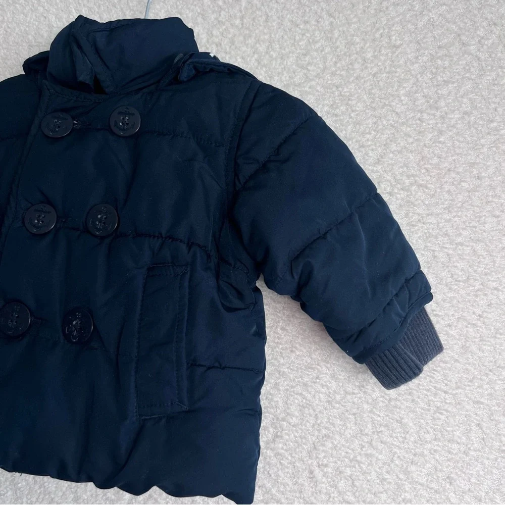 GAP Baby Blue Peacoat Puffer ColdControl With Hood Size 0-6‎ Months